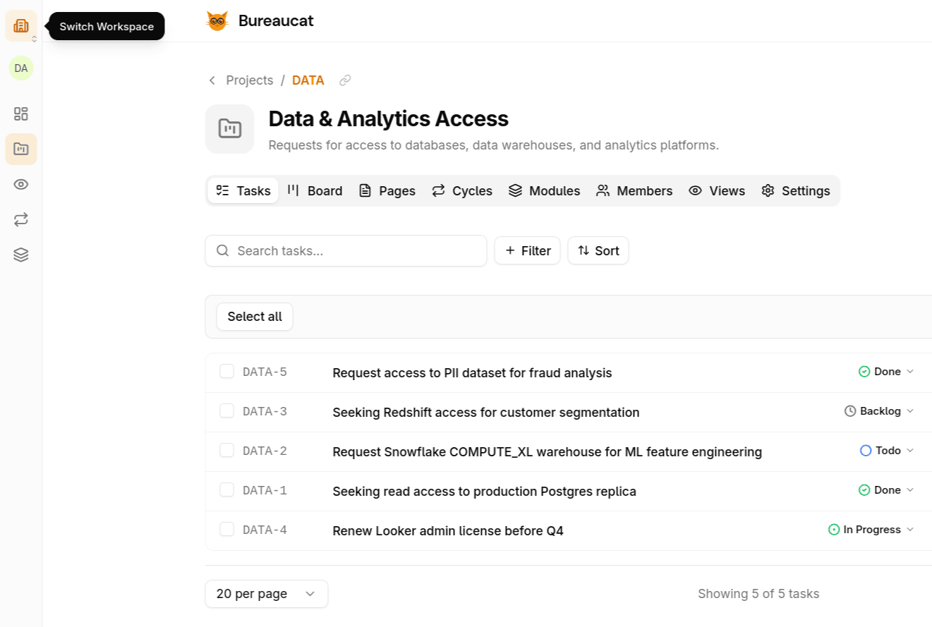 bureaucat screenshot