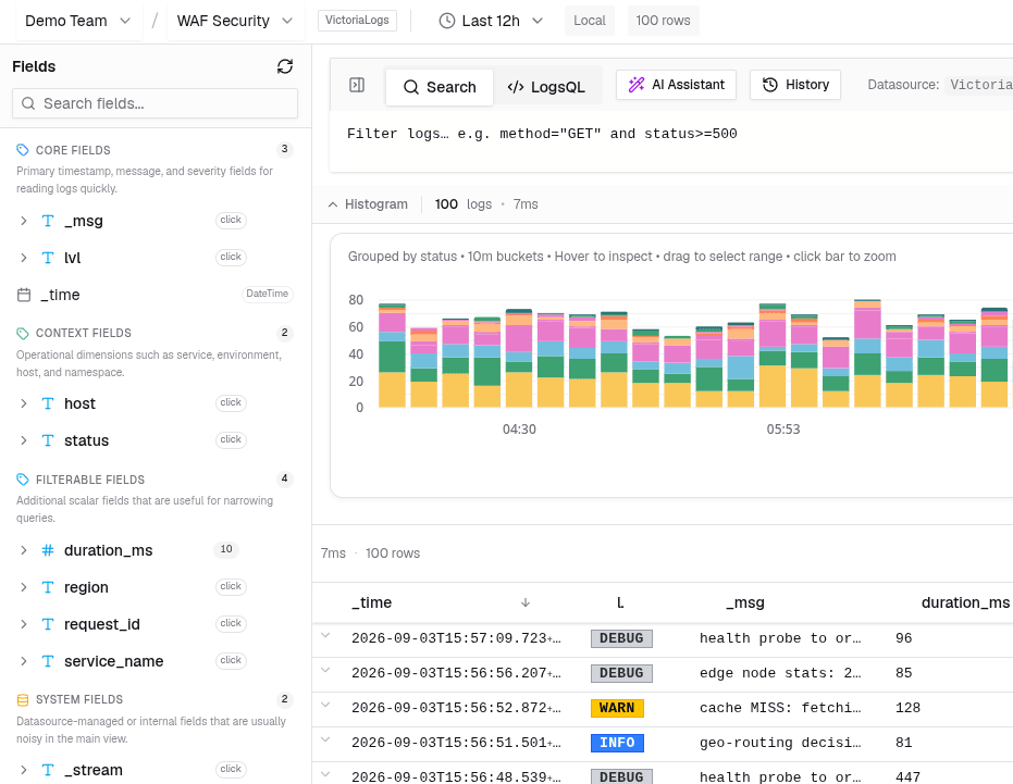 logchef screenshot